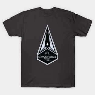 Space Force Official Service Patch -Black & White Version T-Shirt